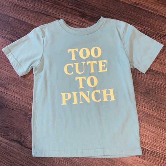 Toddler “too cute to‎ pinch” T-shirt size 4T green & yellow - Picture 1 of 1